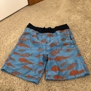 Boys size 7 fish swim trunks